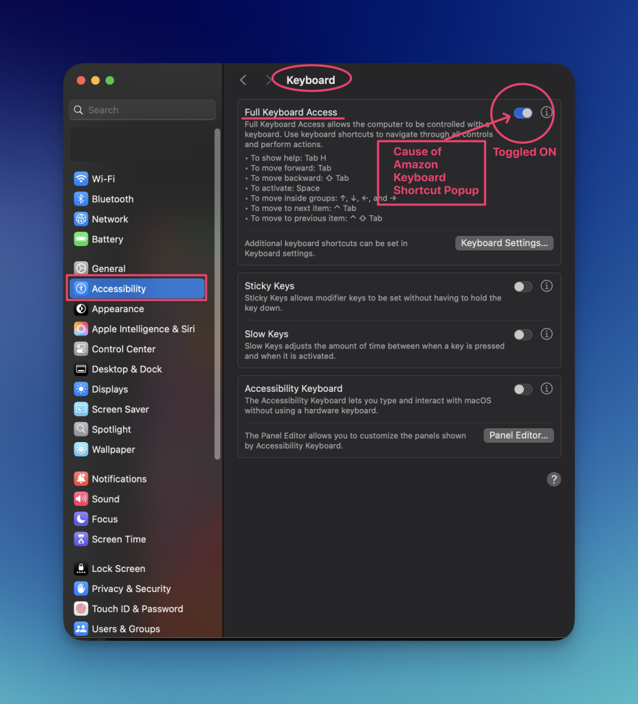 Cause of Popups